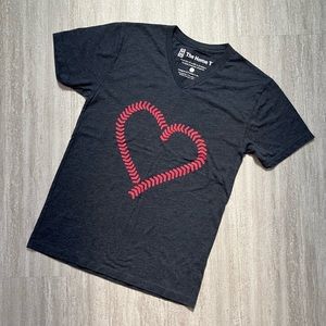 Baseball heart v-neck short sleeve tee